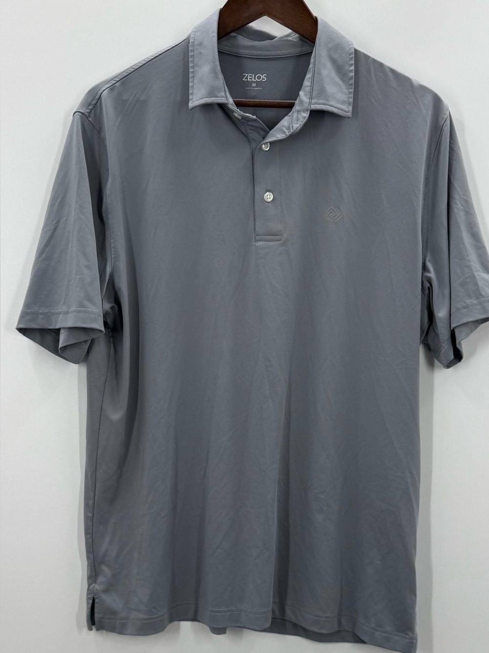 347 ZELOS Men's Steel Gray Performance Polo
